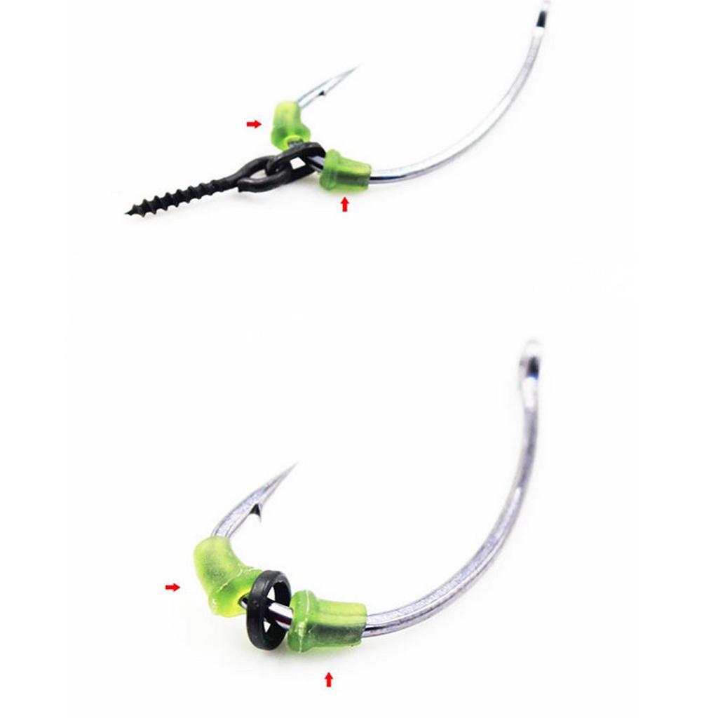 50pcs Carp Rig Ring Stops Rubber Shank Hook Stops Beads Buffer Baits Holder