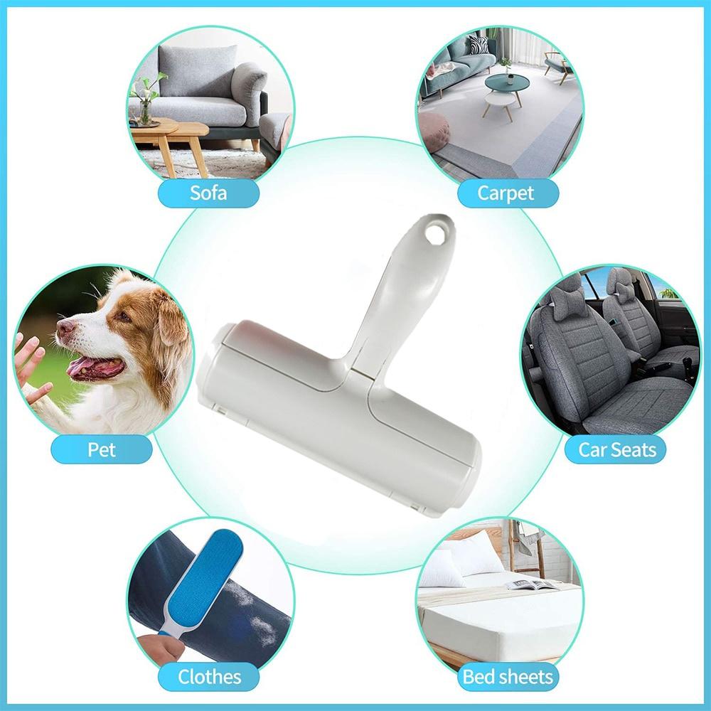 2-Way Pet Hair Remover Roller Fur Away Lint Sticking Roller Reusable Dog Cat Hair Cleaning Brush From Furniture Sofa Clothes