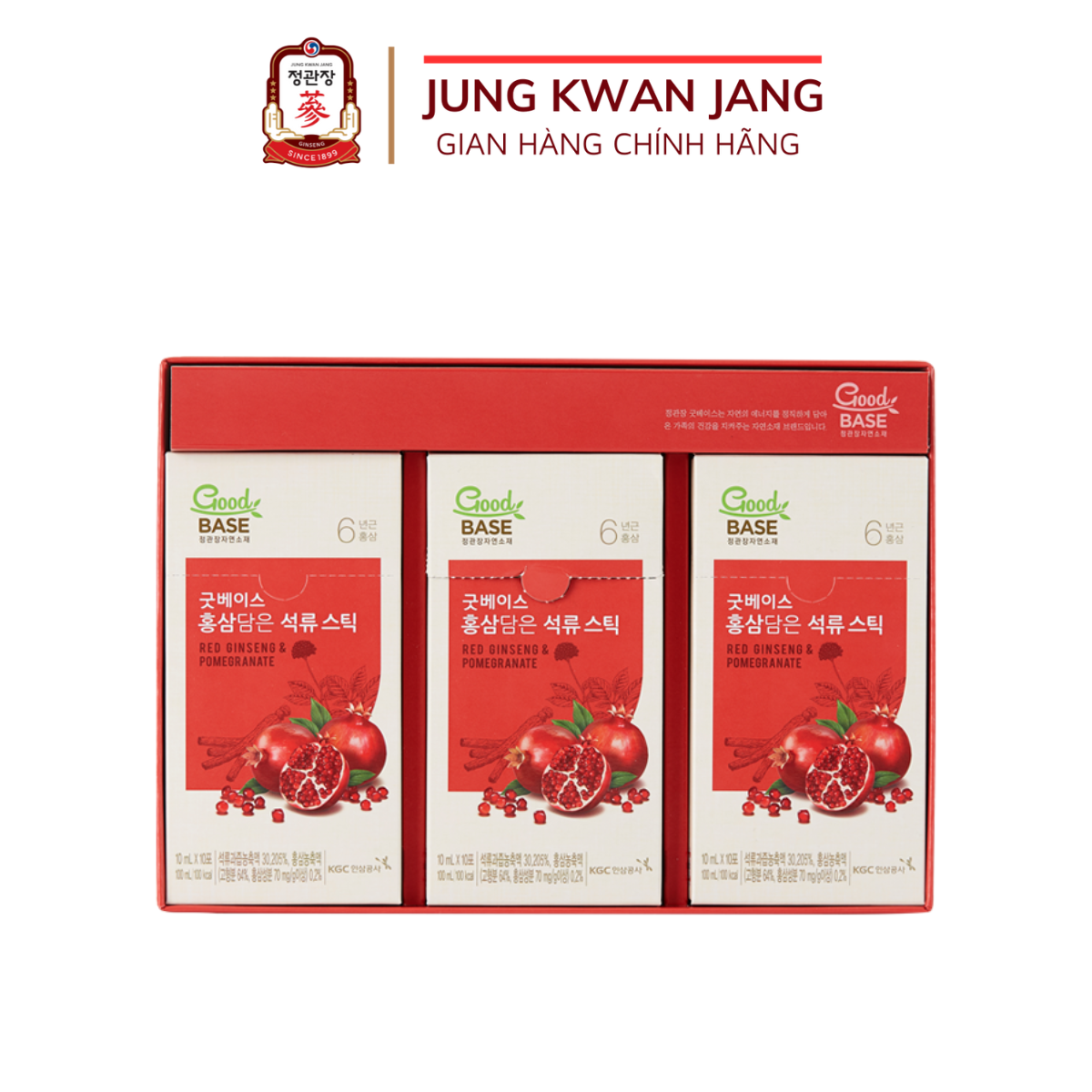 Nước Hồng Sâm Hàn Quốc Goodbase Lựu Đỏ (10ml x 10 gói)
