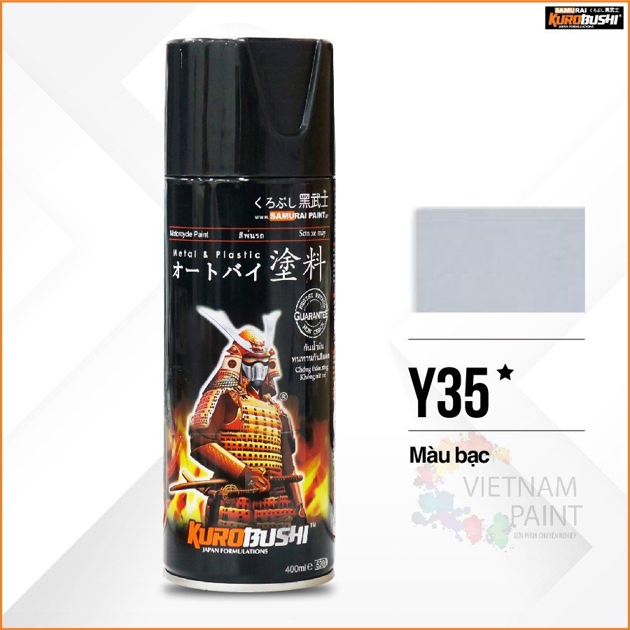 Sơn xịt Samurai Kurobushi - MÀU BẠC Y35 (400ml)