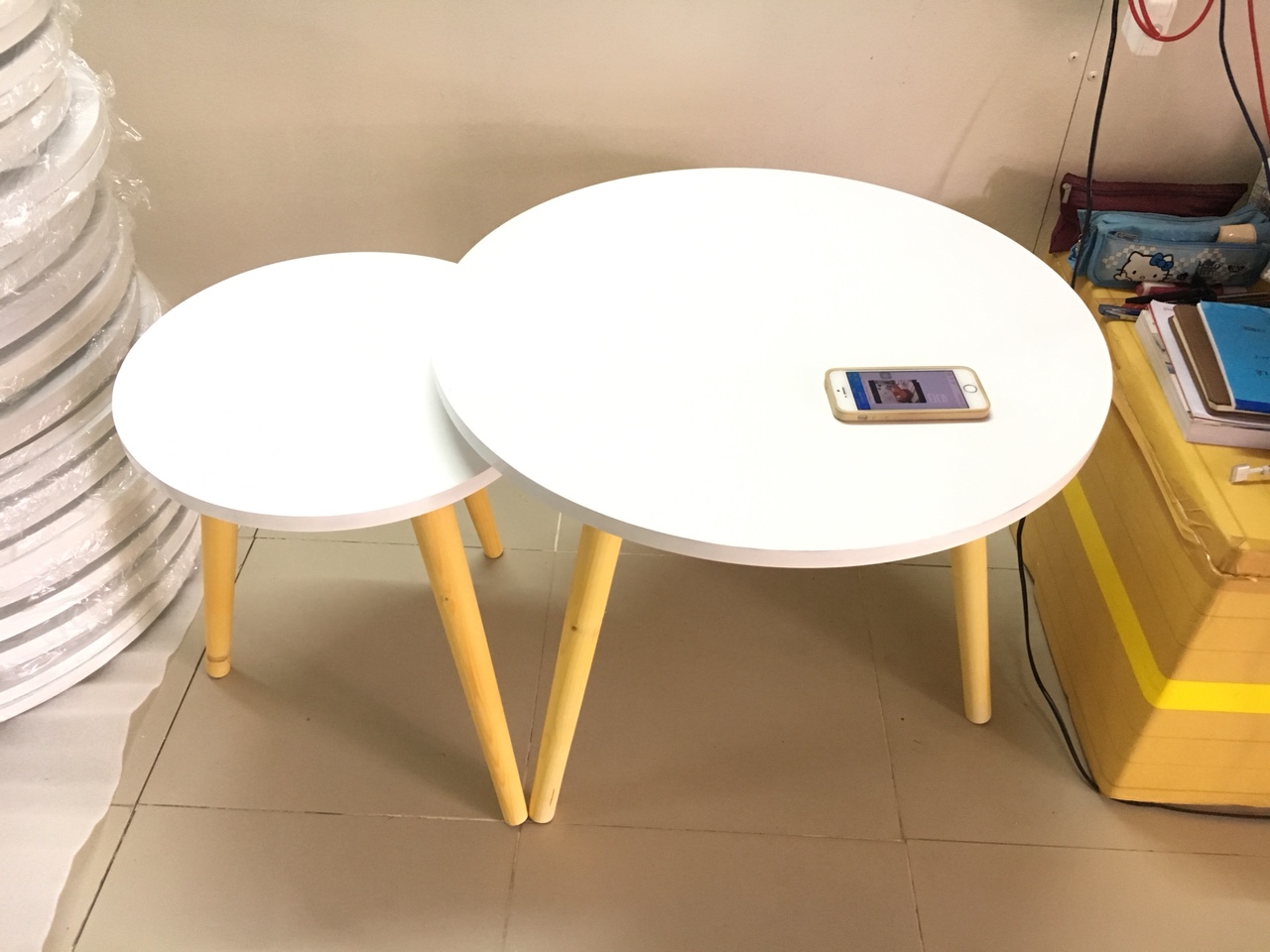 Pk - Cặp bàn tròn sofa 60-40, bàn trà, bàn cafe, coffee, cà phê, bàn salon, sopha