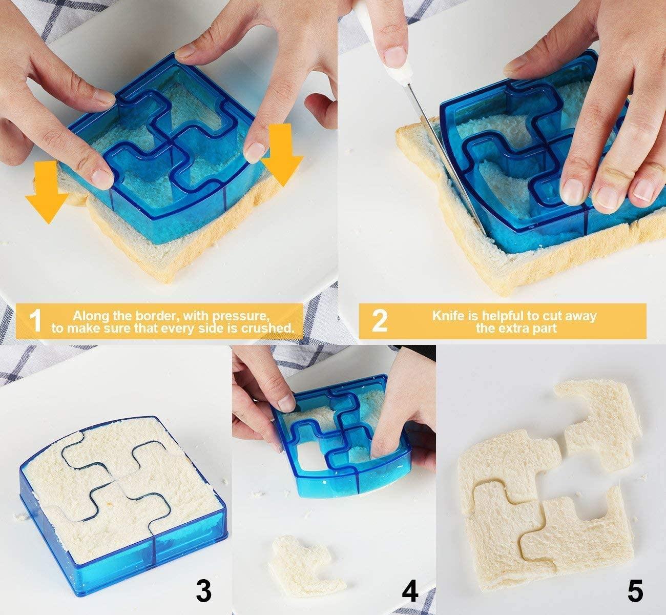 Bộ 6 Dụng Cụ Cắt Bánh Sandwich Và Dụng Cụ Tẩy Vỏ Bánh Mì Cho Trẻ Em