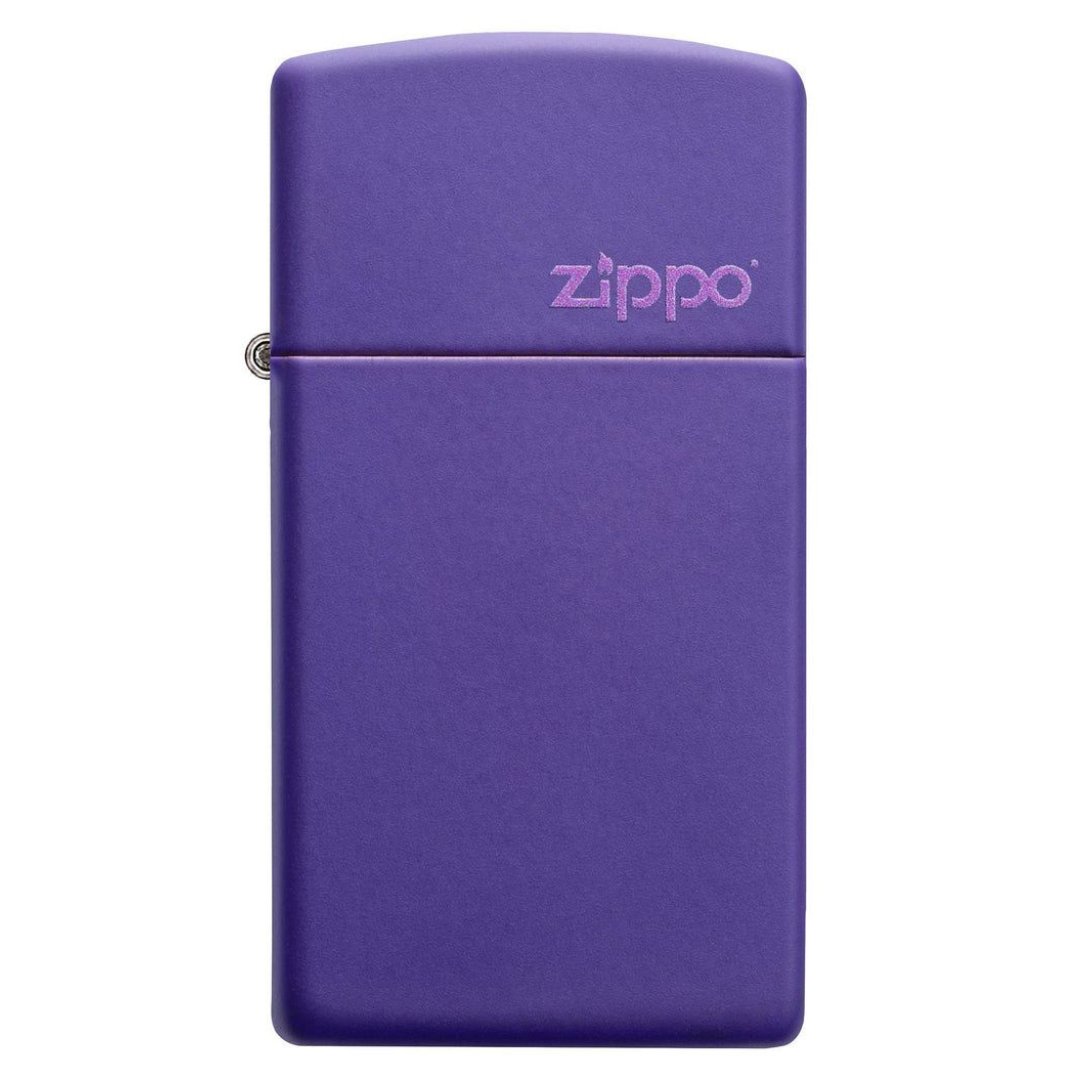 Bật lửa Zippo Slim Purple Matte - Dòng Vỏ Mảnh Sơn Tĩnh Điện Tím Khắc Logo Laser Chính Hãng Mỹ