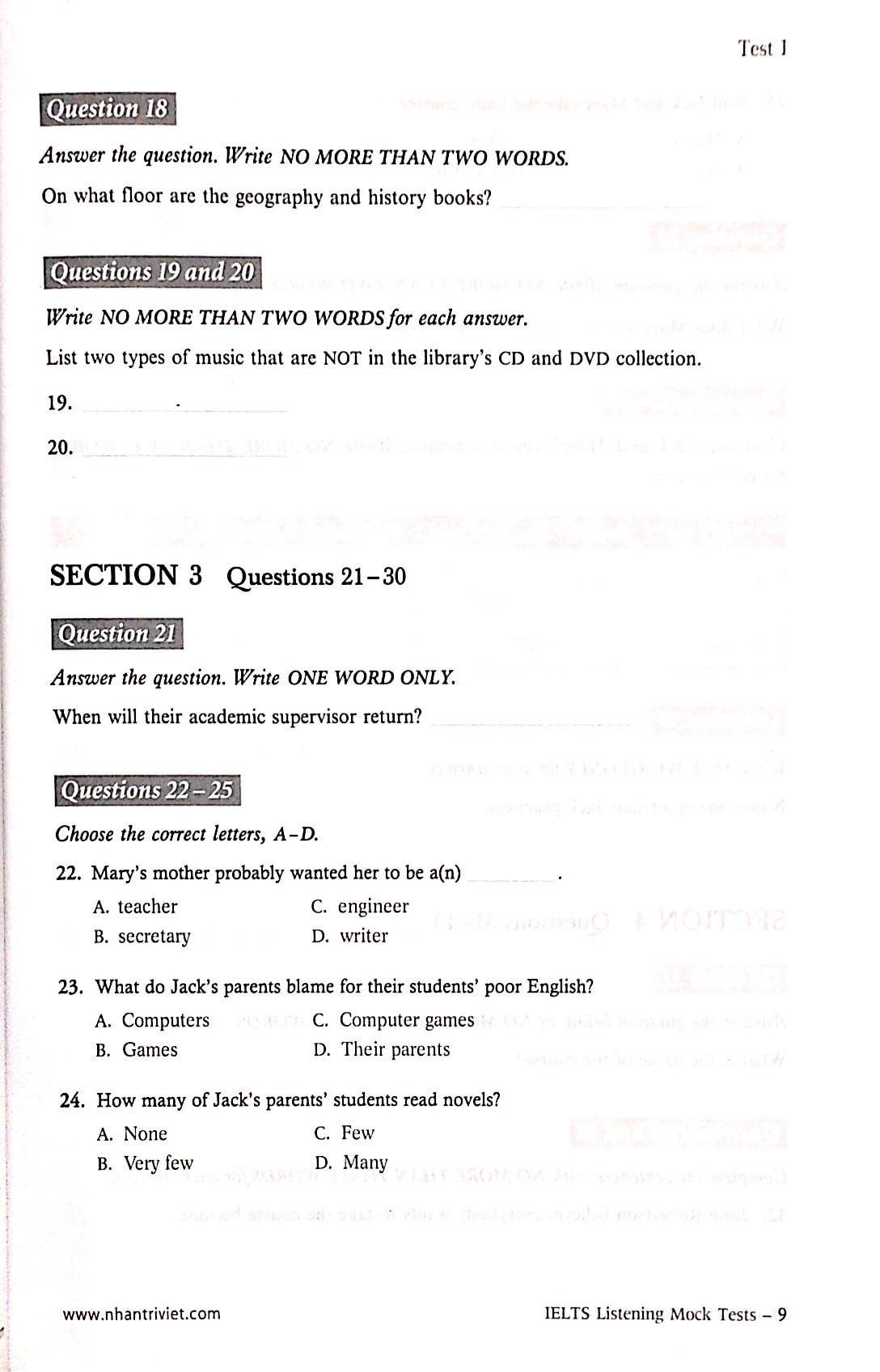 IELTS Listening Mock Test (Kèm CD)