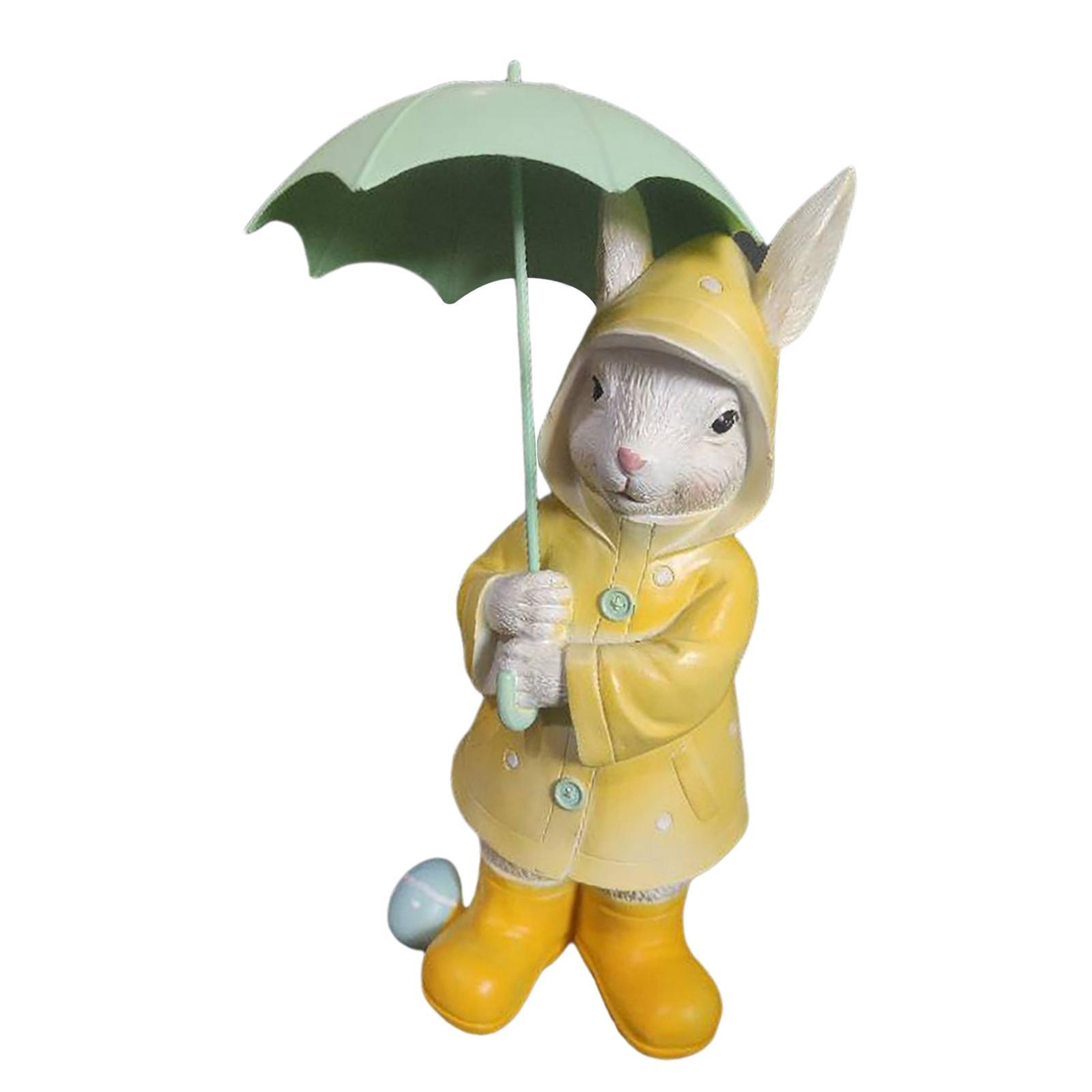 Rabbit Statues Photo Props Crafts for Pastoral Patio Decoration