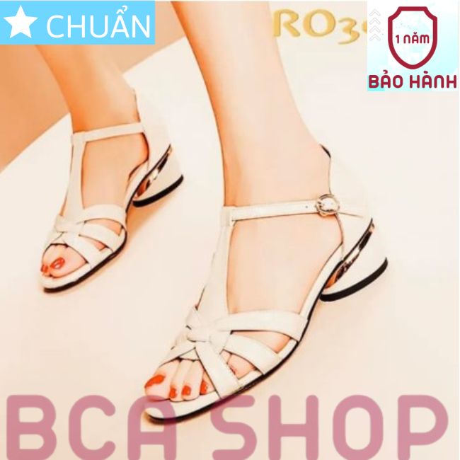 Giày đế thấp hở mũi 2p RO392 ROSATA đế vuông, quai cài sau ôm cổ chân - màu trắng kem