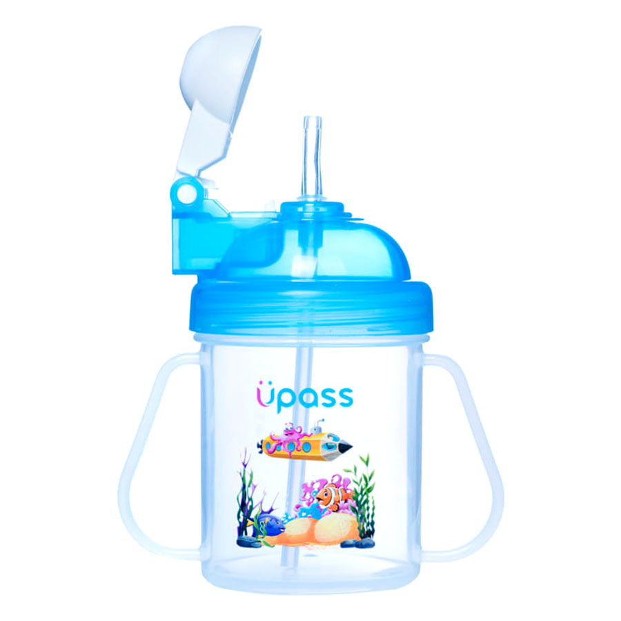 Cốc Tập Uống Nắp Bật Hai Tay Cầm Upass UP0623Y - Xanh (200ml)