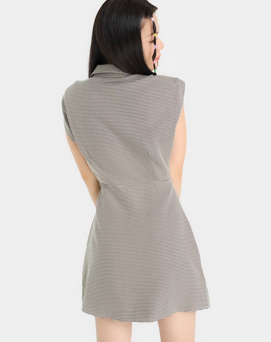 Đầm Mini Nữ Thời Trang JUNO Tay Ngắn Họa Tiết Jacquard JNDLU035