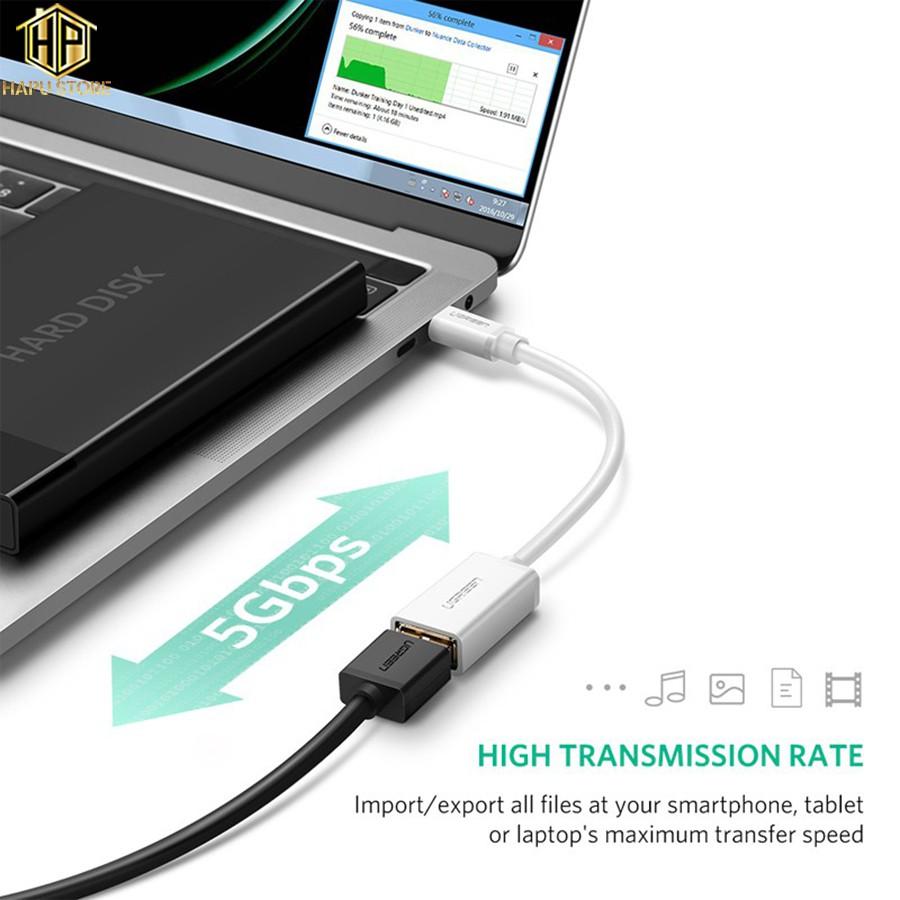 Cáp OTG USB Type C to USB 3.0 Ugreen 30702 chính hãng - Hàng Chính Hãng