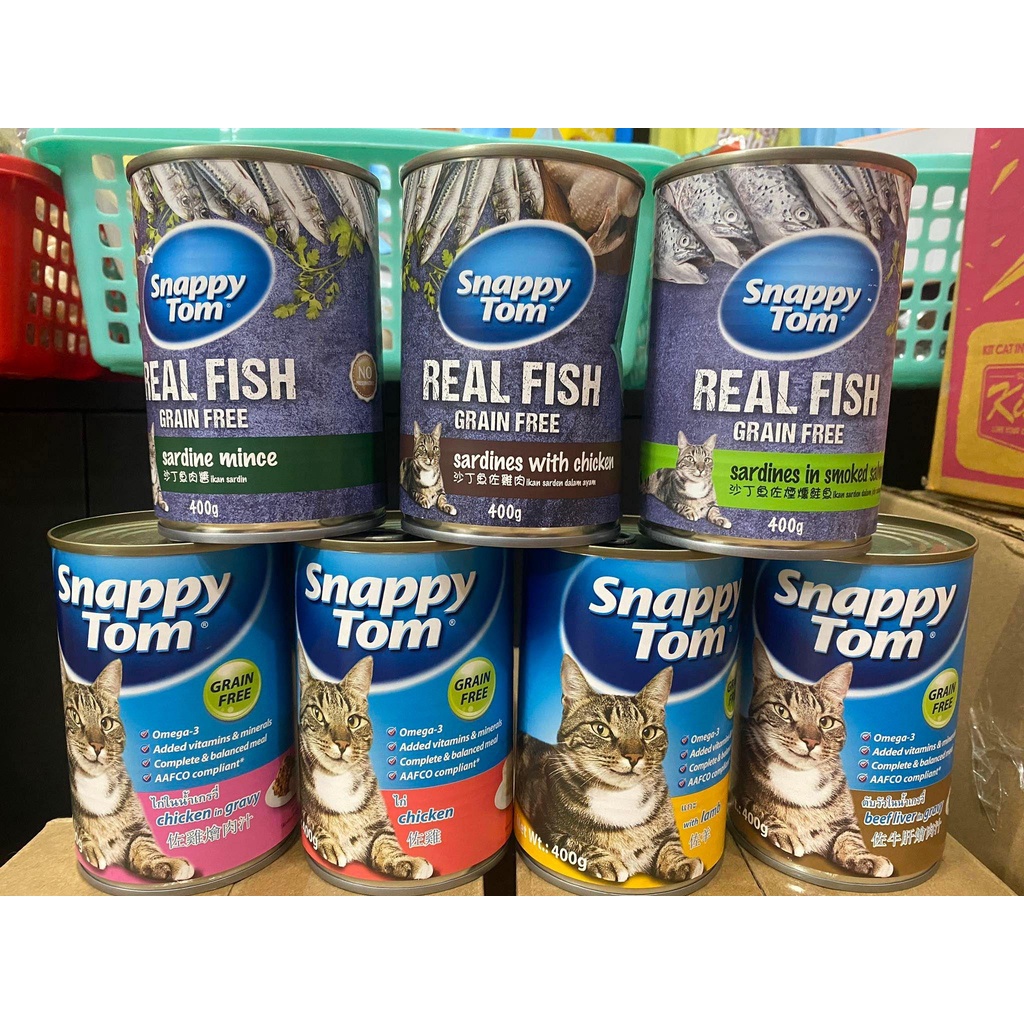Pate Snappy Tom Real Fish - Pate Cho Mèo Mọi Lứa Tuổi Lon 400g