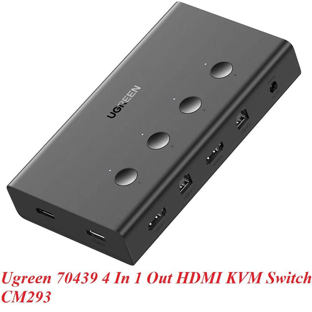 Ugreen UG70439CM293TK 4k 60hz KVM 4 pc dùng 1 màn hình bộ chuyển tín hiệu Switch USB - HDMI - HÀNG CHÍNH HÃNG