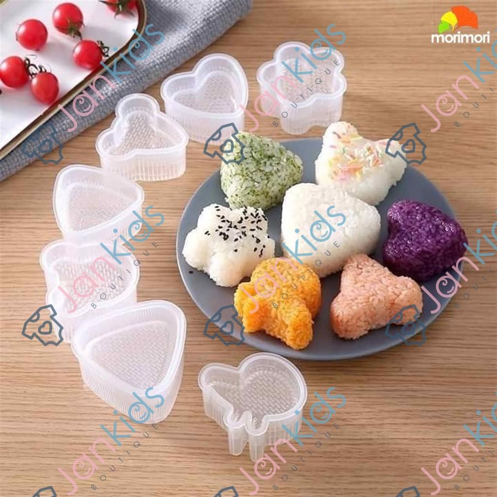 Set 7 khuôn làm cơm nắm sushi onigiri kiểu nhật cho bé, khuôn lam cơm tạo hình cho bé (tặng kèm thìa)