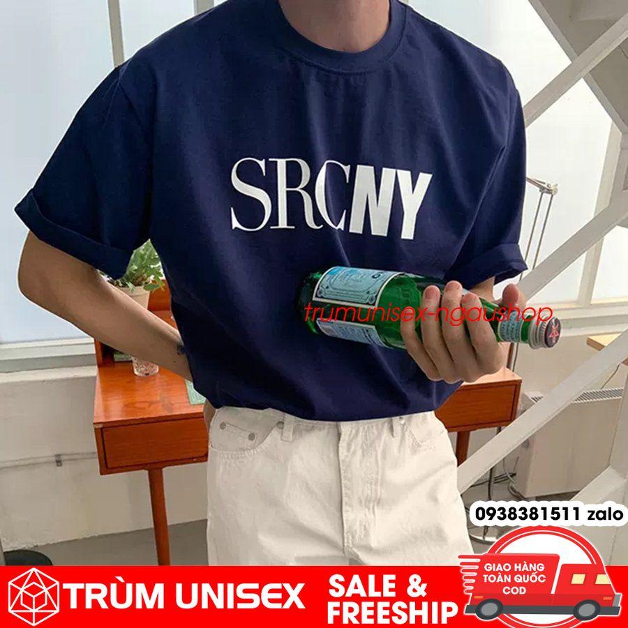 Áo thun unisex nam nữ tay lỡ SNOW màu xanh Trùm Unisex unisex