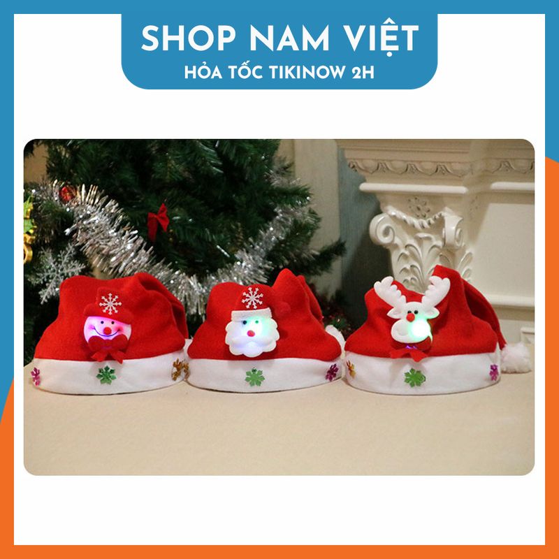 Mũ Nón Noel Biểu Tượng Giáng Sinh Có Đèn Led