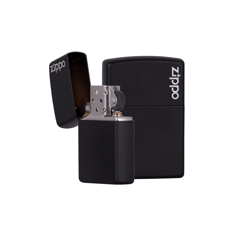 Bật lửa Zippo Black Matte with Zippo Logo 218ZL