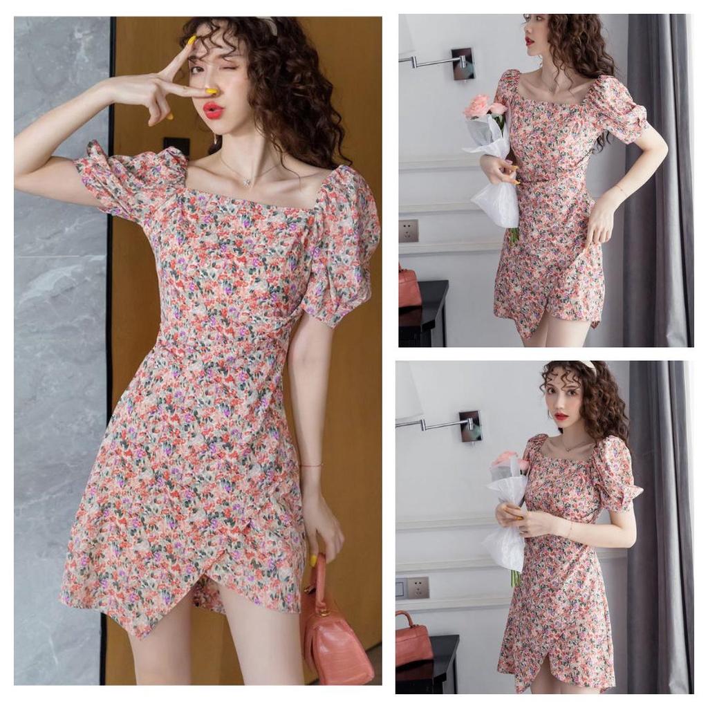 Đầm Xếp Ly Eo Tà Xéo Cổ U Điệu Đà Cực Xinh - BY1135