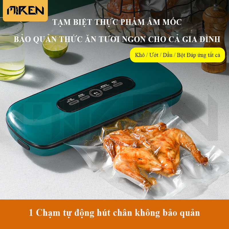 Máy Hút Chân Không Thực Phẩm Kiêm Niêm Phong Miệng Túi MR-8812 (Nhiều Màu) Cao Cấp-Chế Độ Hút Khô/Ướt/Thủ Công &amp; Hút Chiết Xuất Không Khí Hộp Thực Phẩm. Hàng Chính Hãng