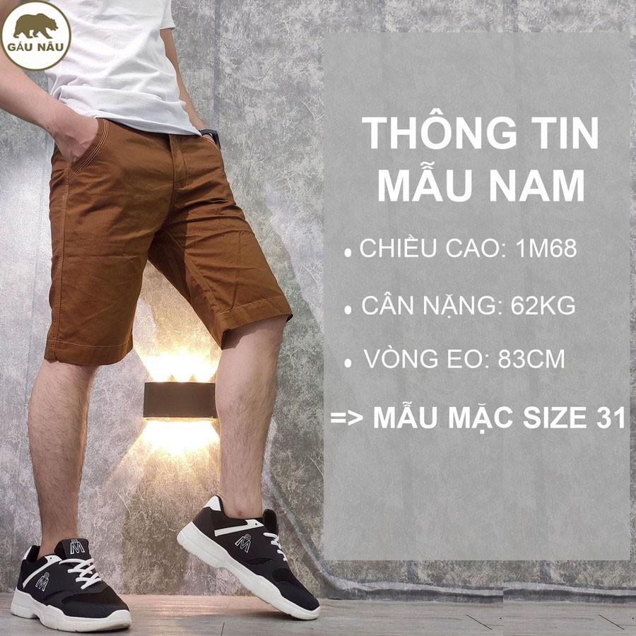 Quần short kaki nam GN133 màu chuẩn đẹp Gấu Nâu