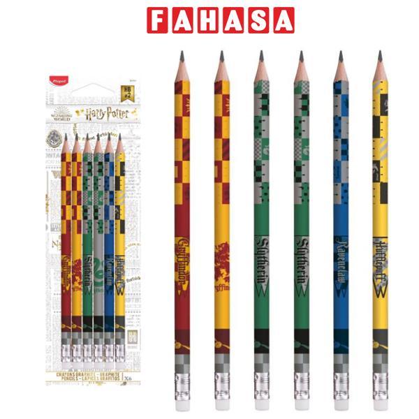 Vỉ 6 Bút Chì HB Có Gôm Harry Potter - Maped