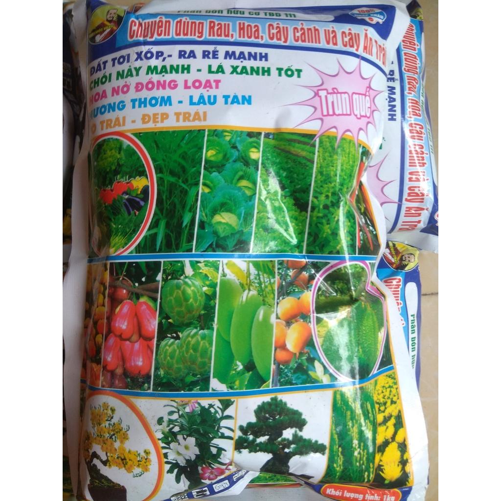 Phân bón trùn quế dùng cho rau, hoa, cây cảnh, cây ăn trái - gói 1 kg
