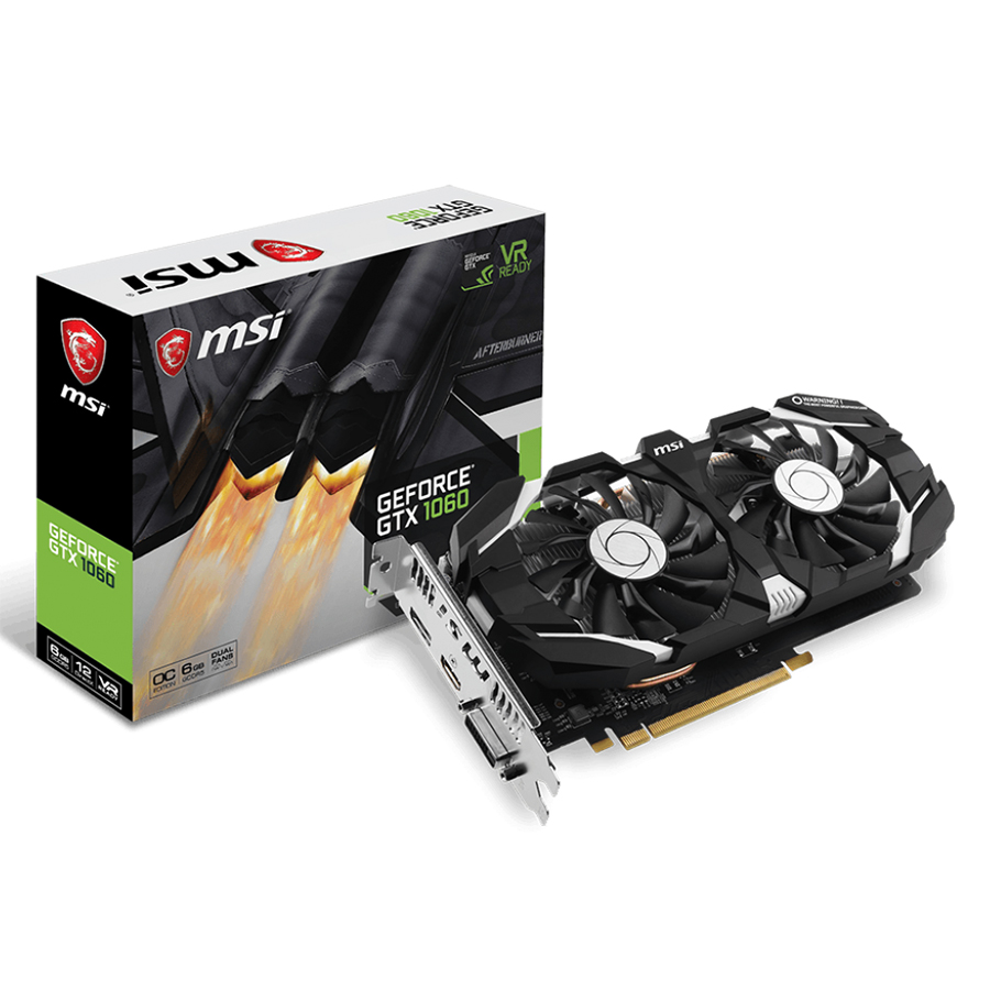 Card Màn Hình VGA MSI GTX 1060 OCV2 6GB GDDR5 192 Bit 2 Fan DisplayPort HDMI DL-DVI-D - Hàng Chính Hãng