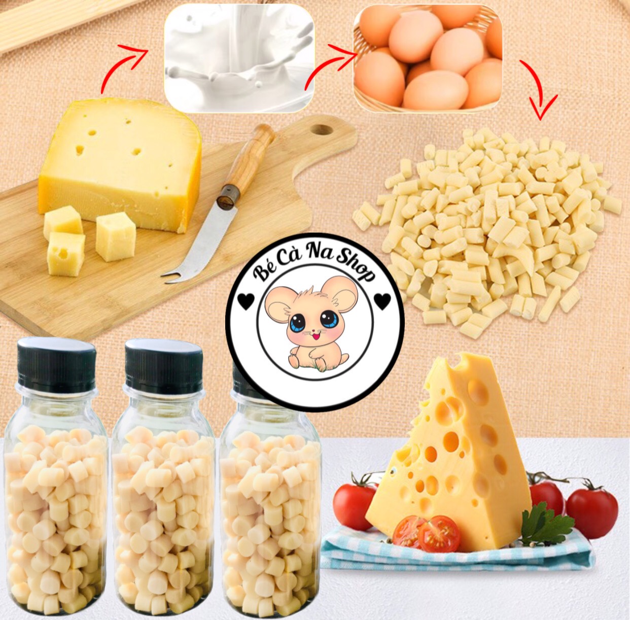 Phô mai viên mềm , cheese cho hamster vỗ béo