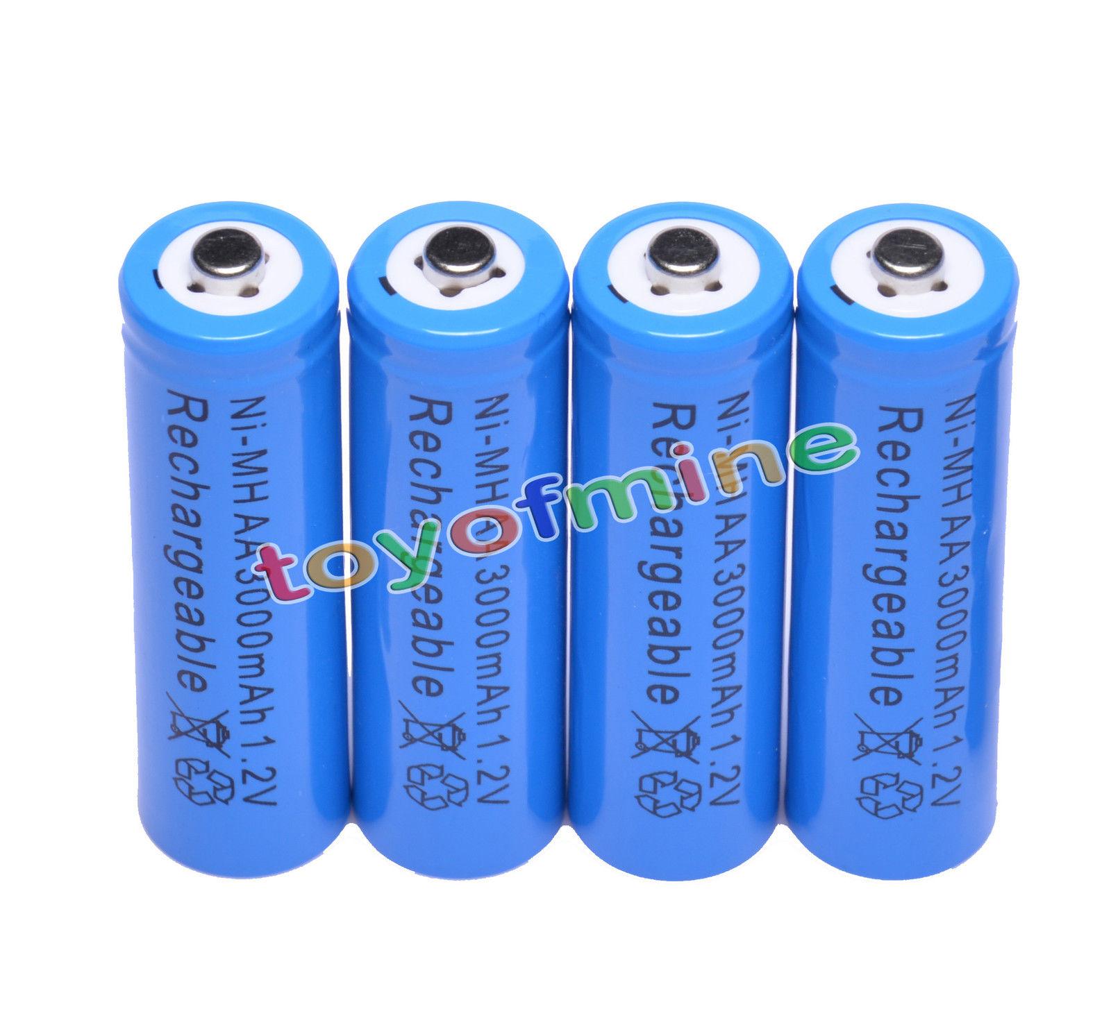 4/10/20/30/48pcs Pin sạc AA 3000mAh Ni-MH 2A LR6 Blue Màu sắc: 4pcs