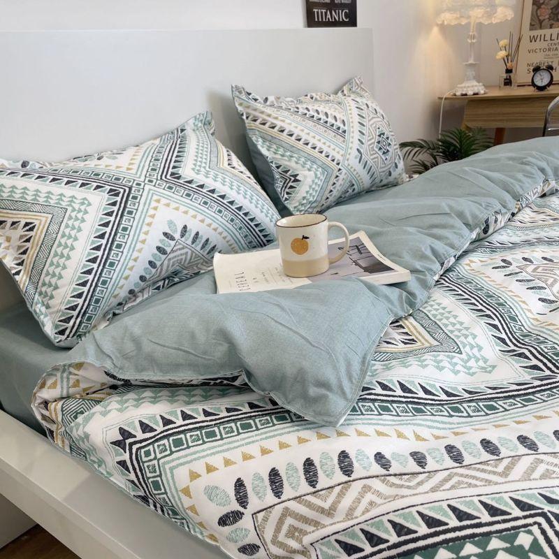 Bộ chăn ga gối cotton poly Thổ Cẩm