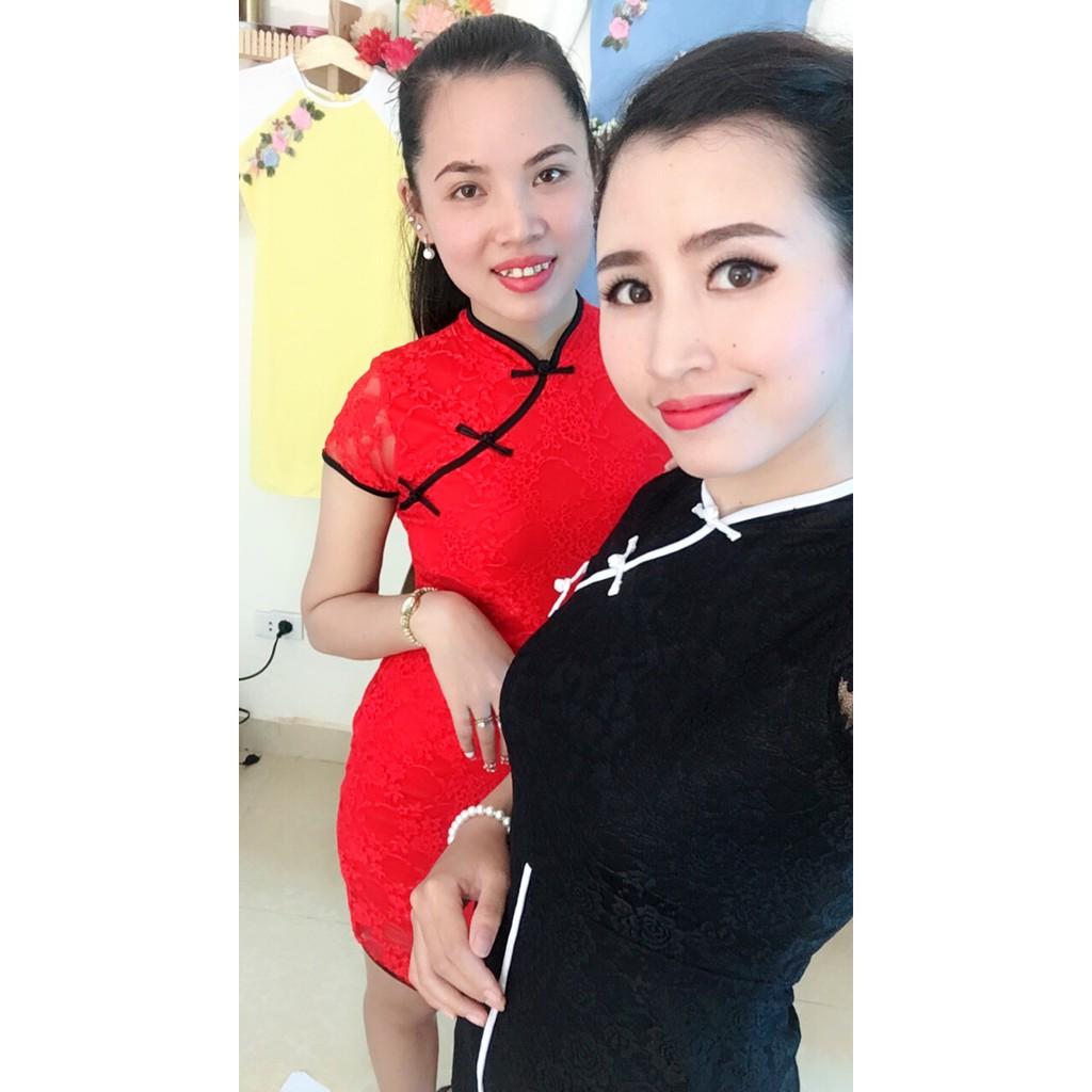 ĐẦM REN CÀI NÚT CỰC XINH 2 MÀU hình thật sp