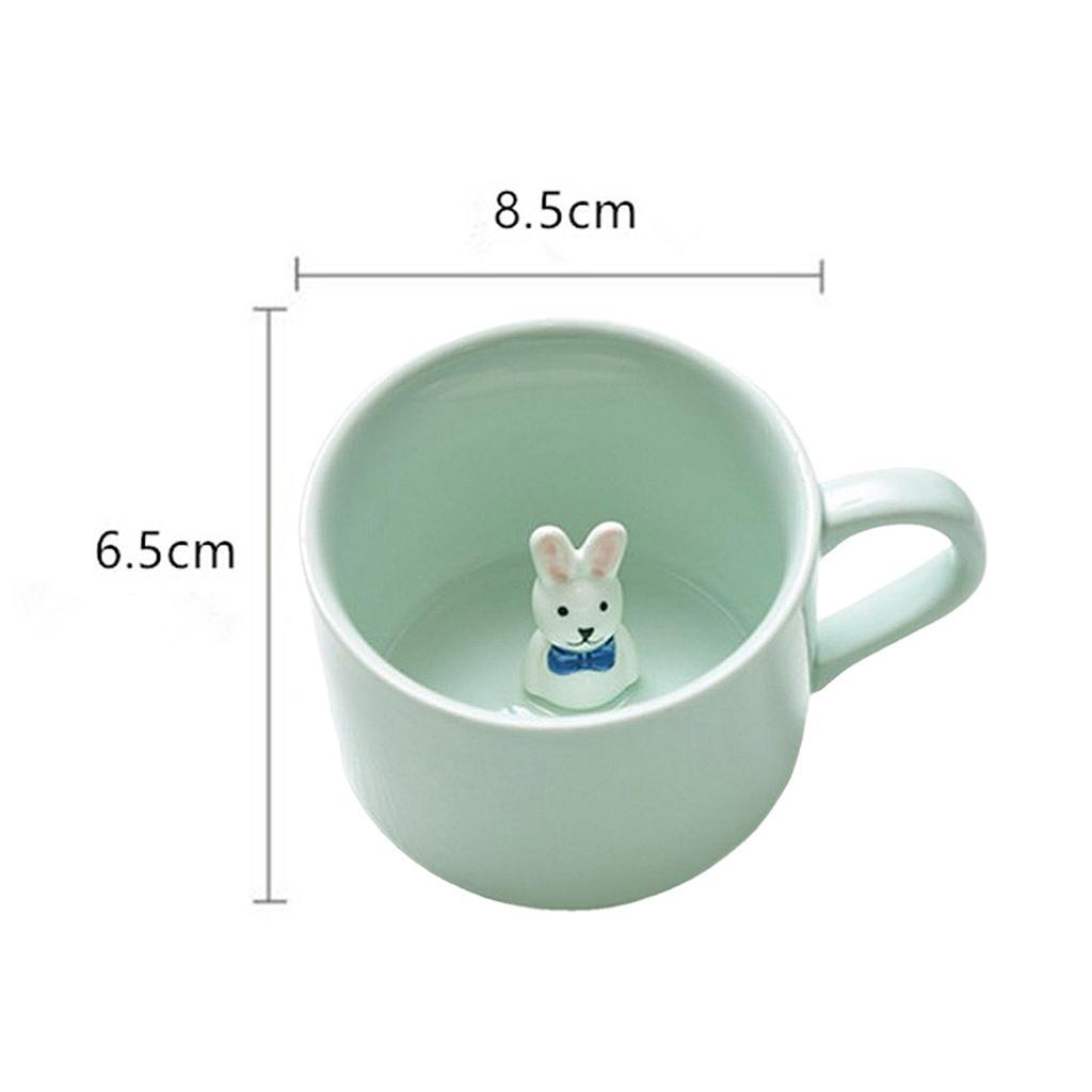 2Pcs 3D Coffee Mug Cute Animal Inside Ceramic Milk Tea Cup Teacup for Kids
