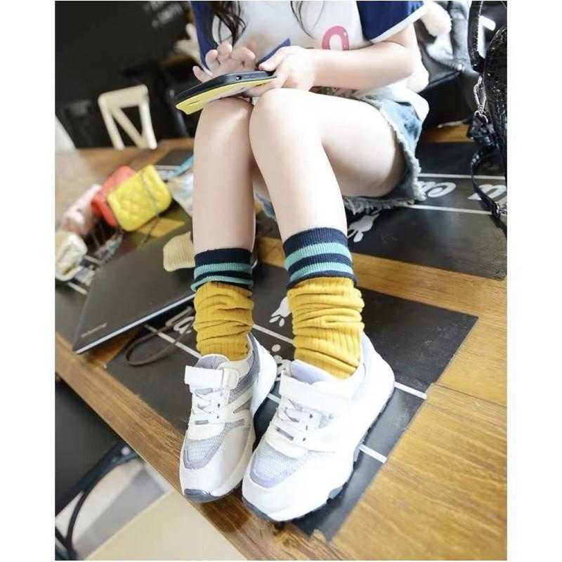 Tất boot cotton len sọc siêu mềm cho bé gái