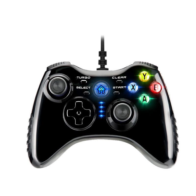 Tay cầm chơi game có dây USB Máy tính TV home Steam PS3 hai người Điện thoại android tay cầm rung pc360