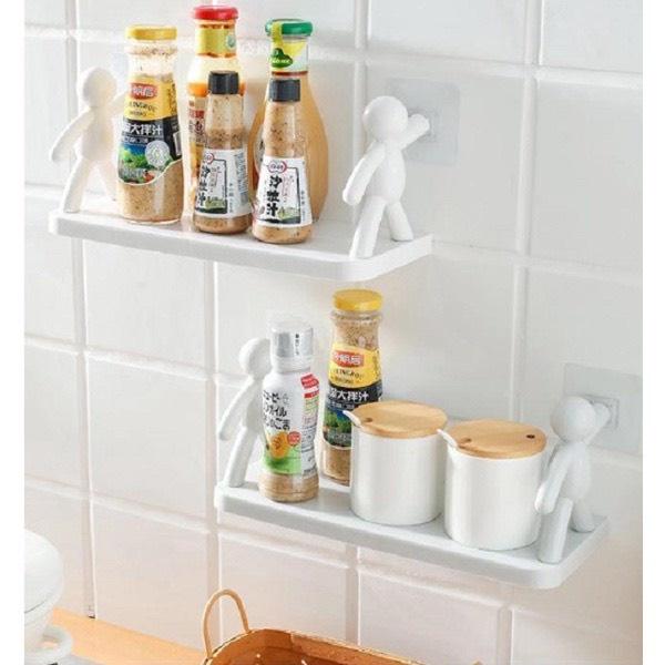 Kệ dán tường siêu dính hình người nhà tắm, nhà bếp, giá sách