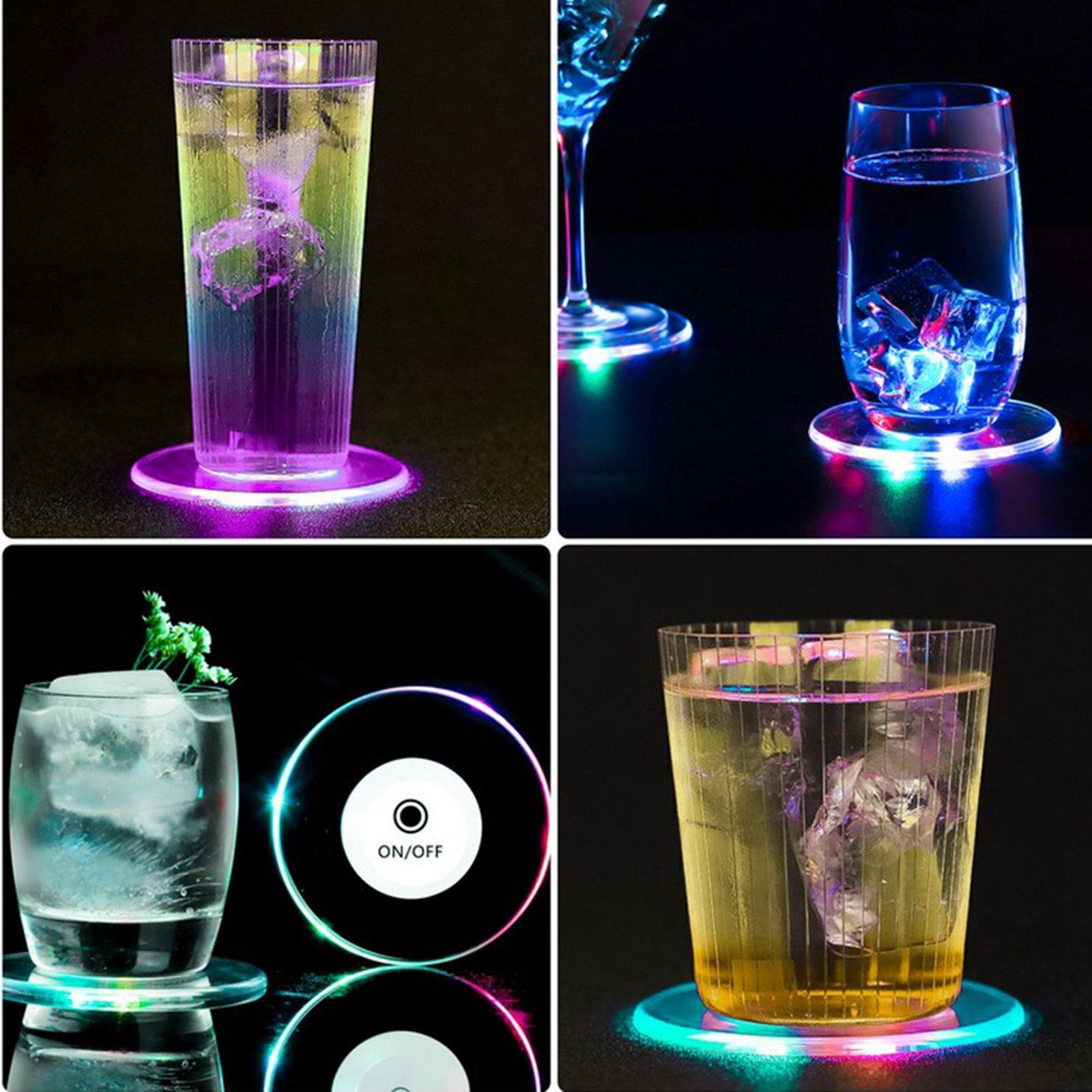 LED Cup Coaster Pad Holder Atmosphere Light Lamps Party Bar Decor
