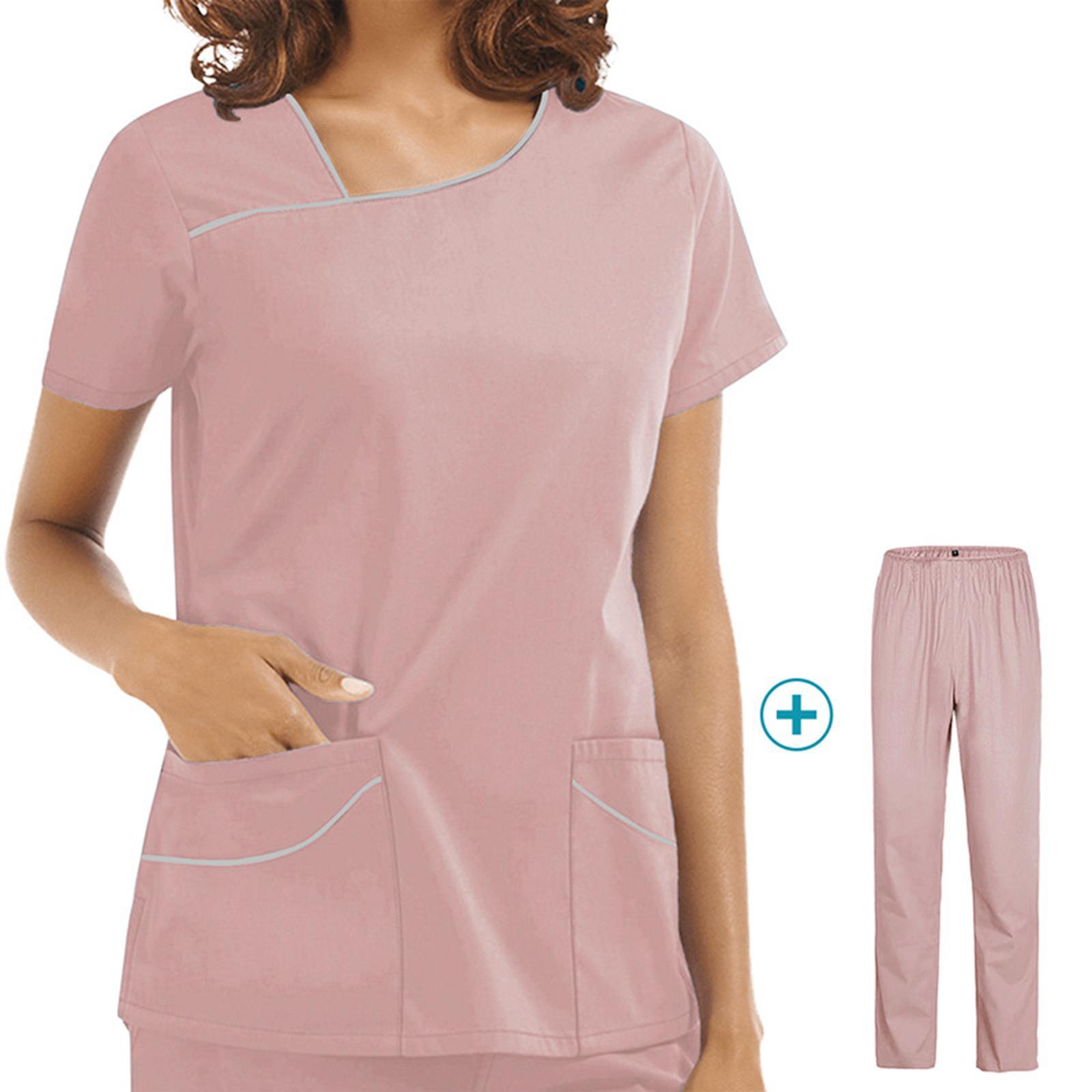 Uniforms Scrub Set Nurse Top Pants Breathable Clothes for Healthcare Nursing