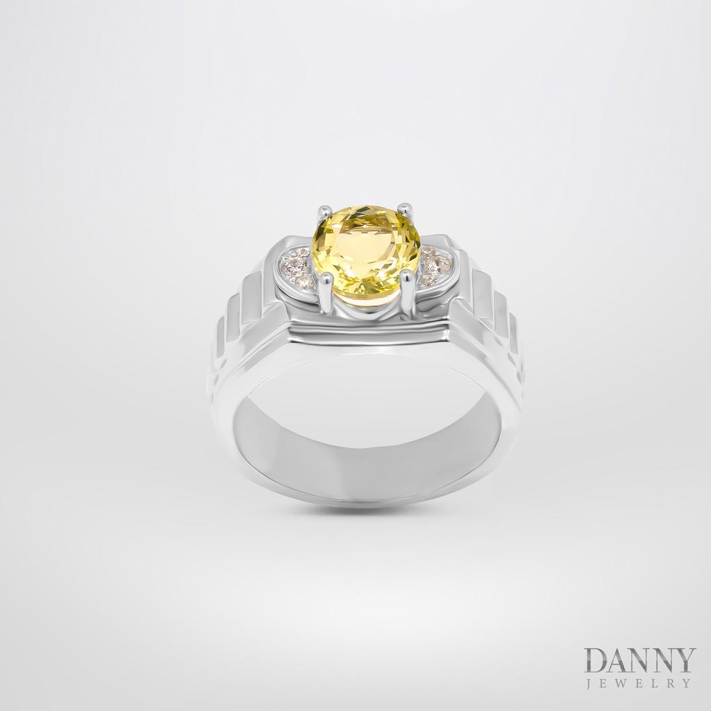 Nhẫn Nam Danny Jewelry Bạc 925 Đá Chủ Citrine Xi Rhodium HNN003