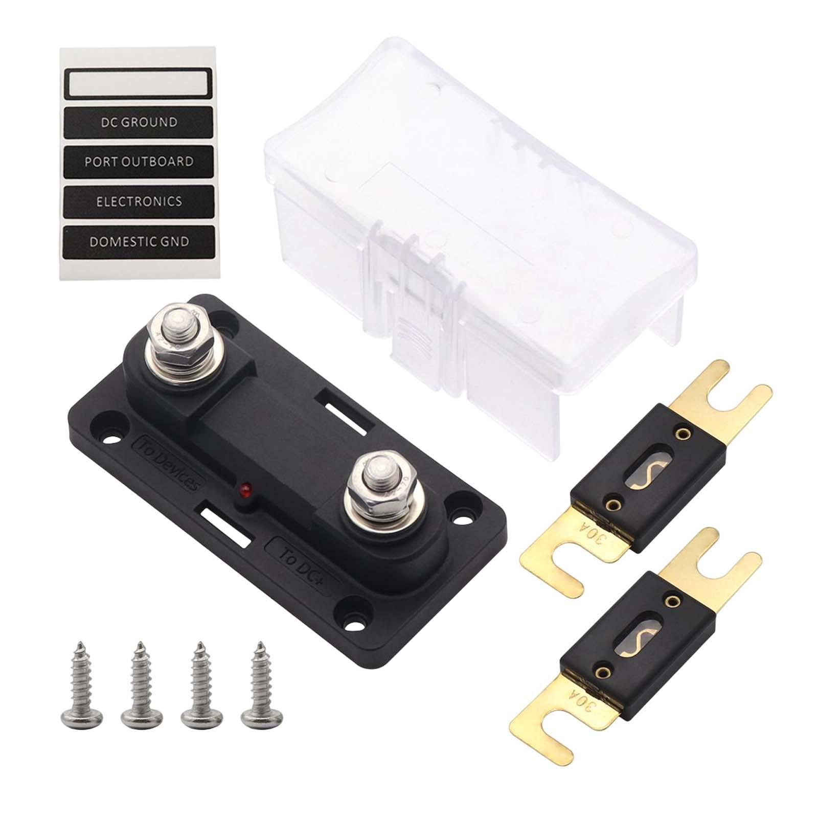 12V/24V/32V Car Fuse Block Holder with Fuse Replace Parts for Cars Boat