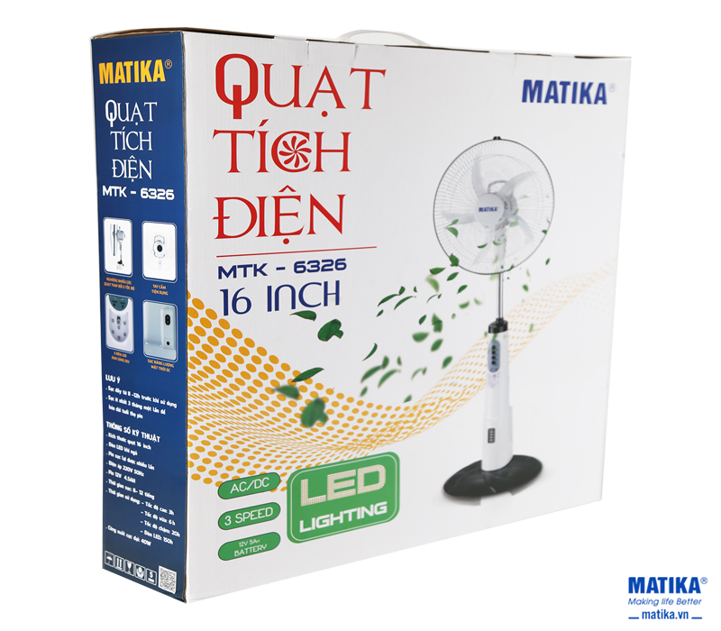 QUẠT TÍCH ĐIỆN MATIKA MTK-6326 - Hàng chính hãng