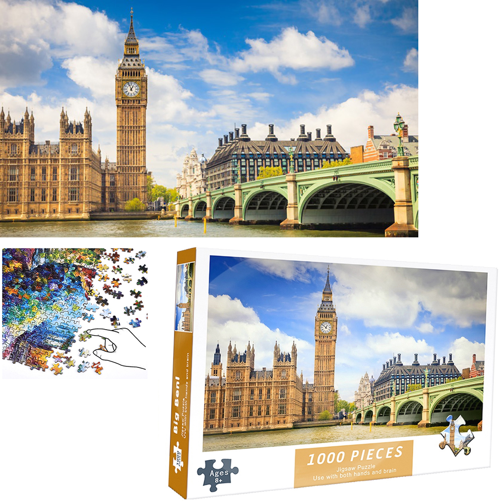 Bộ Tranh Ghép Xếp Hình 1000 Pcs Jigsaw Puzzle Tranh Ghép (75*50cm) Big Ben Bản Đẹp Cao Cấp