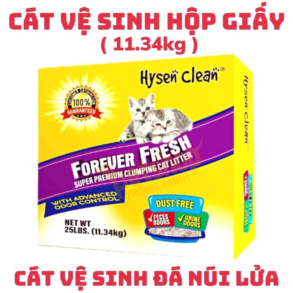 Cát Mèo Cát Vệ Sinh Cho Mèo Cao Cấp Không Bụi Hysen Clean - Thùng Giấy Tiết Kiệm 11.34KG