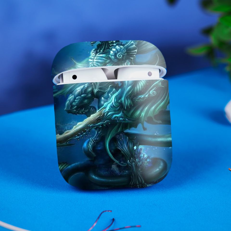 Miếng dán skin chống bẩn cho tai nghe AirPods in hình Rồng Dragon - dra002 (bản không dây 1 và 2)