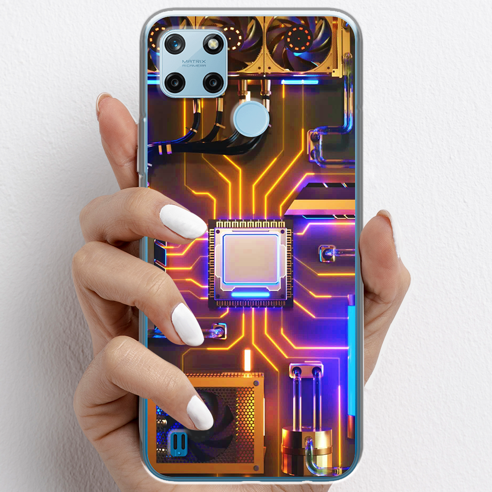 Ốp lưng cho Realme C25Y nhựa TPU mẫu Chip CPU máy tính