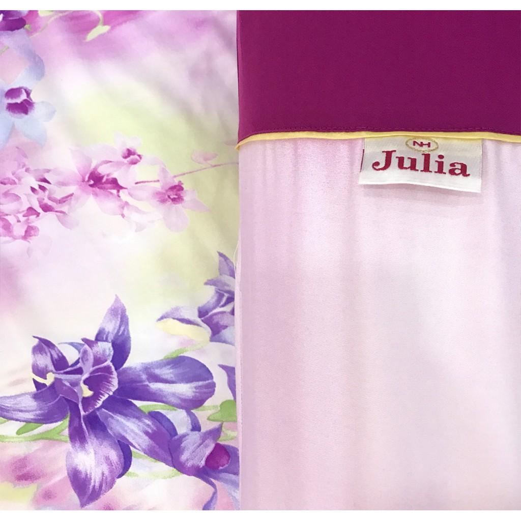 Bộ chăn ga gối ra giường lụa tencel siêu mềm mịn hồng hoa lan Hàn Quốc Julia 849