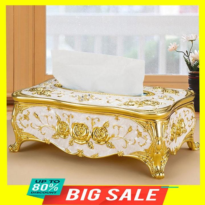 Hộp đựng giấy ăn mạ vàng 24K hoàng gia quý phái