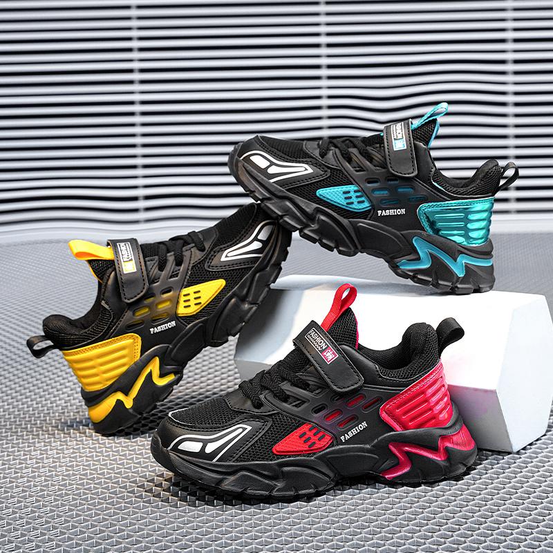 Giày Trẻ Em Ngoài Trời Giày Bé Trai Giày Đi Bộ Giày Trẻ Em Thể Thao Thoải Mái Giày Chạy Bộ Cho Bé Gái Color: M2022Black blue-mesh Shoe Size: 33