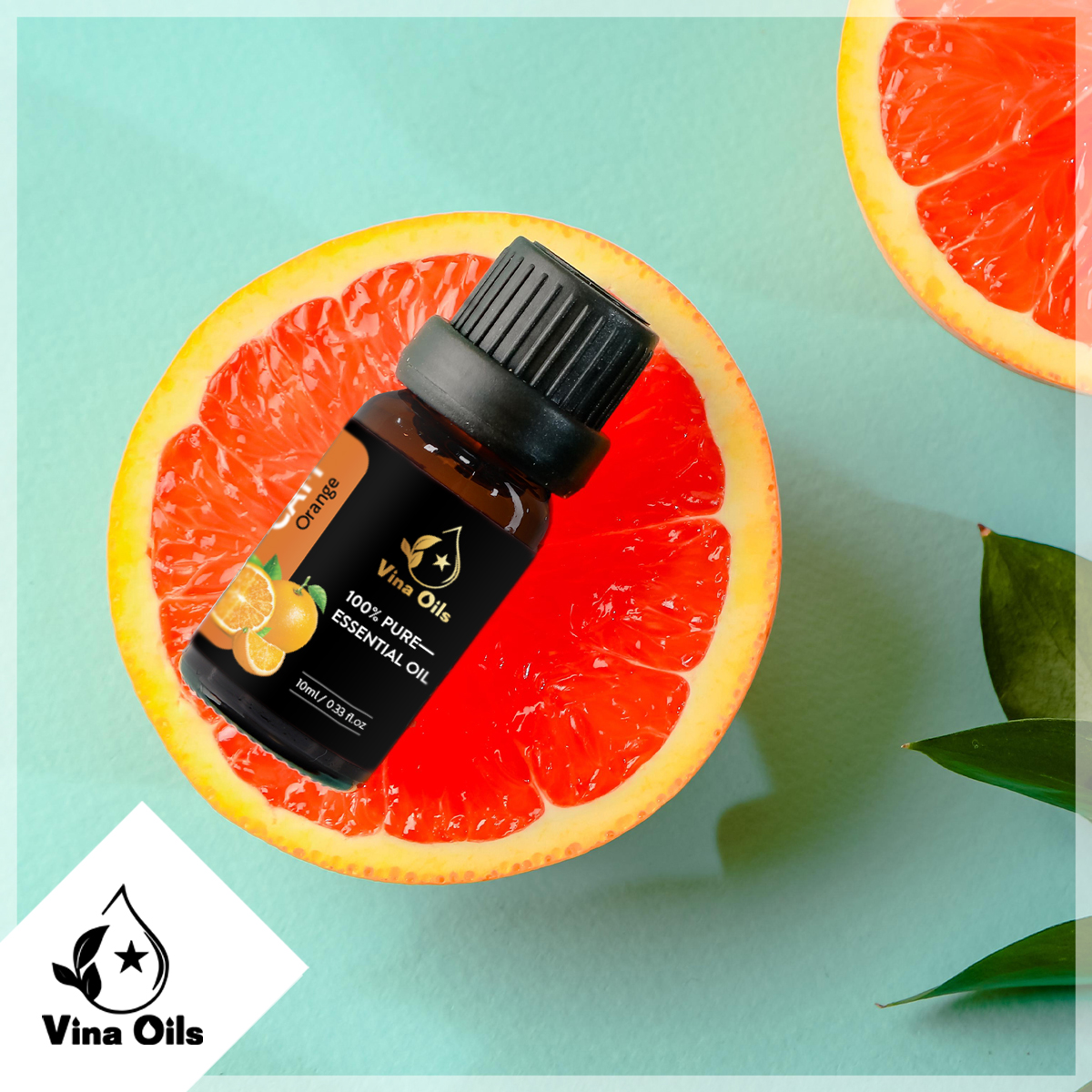 Tinh Dầu Cam Vina Oils 10ml - Sweet Orange Essential Oil 10ml - Chiết Xuất Từ Vỏ Bằng Phương Pháp Ép Lạnh - Mang Hương Thơm Ngọt Ngào Tươi Mát, Giúp Giảm Mọi Căng Thẳng, Làm Đẹp Da Và Kích Thích Ăn Ngon Miệng