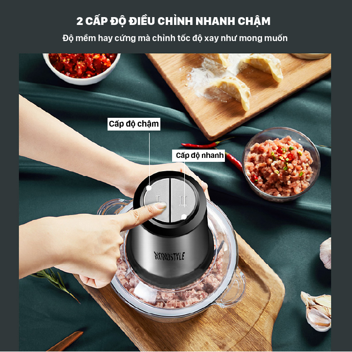 Máy xay đa năng chuyên dụng lưỡi dao 4 cánh bằng thép không gỉ cực sắc bén, công suất 250W siêu khỏe, cối bằng inox 304 chống vỡ, dung tích cối to 2L