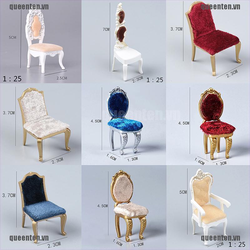 1/12 Dollhouse Miniature Chair Furniture European Style Stool Chair Doll Decor QUVN