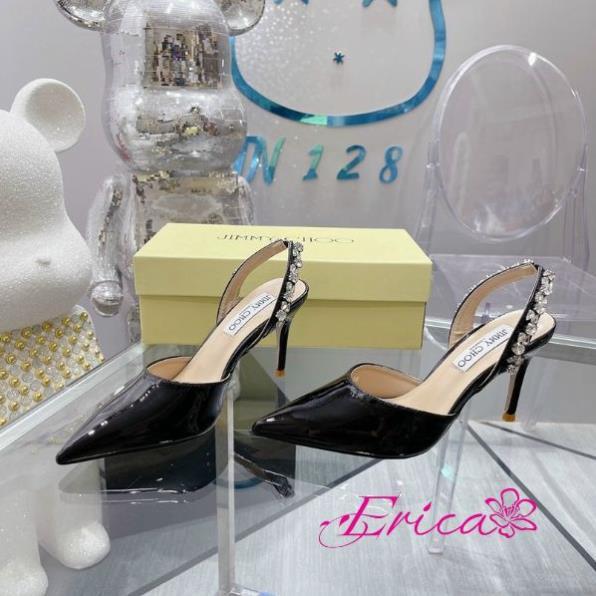 Hot 2023 Giày cao gót 5p bít mũi có quai sau đính đá A118 sang chảnh cuốn hút mọi ánh nhìn ERICA SHOES -BCF