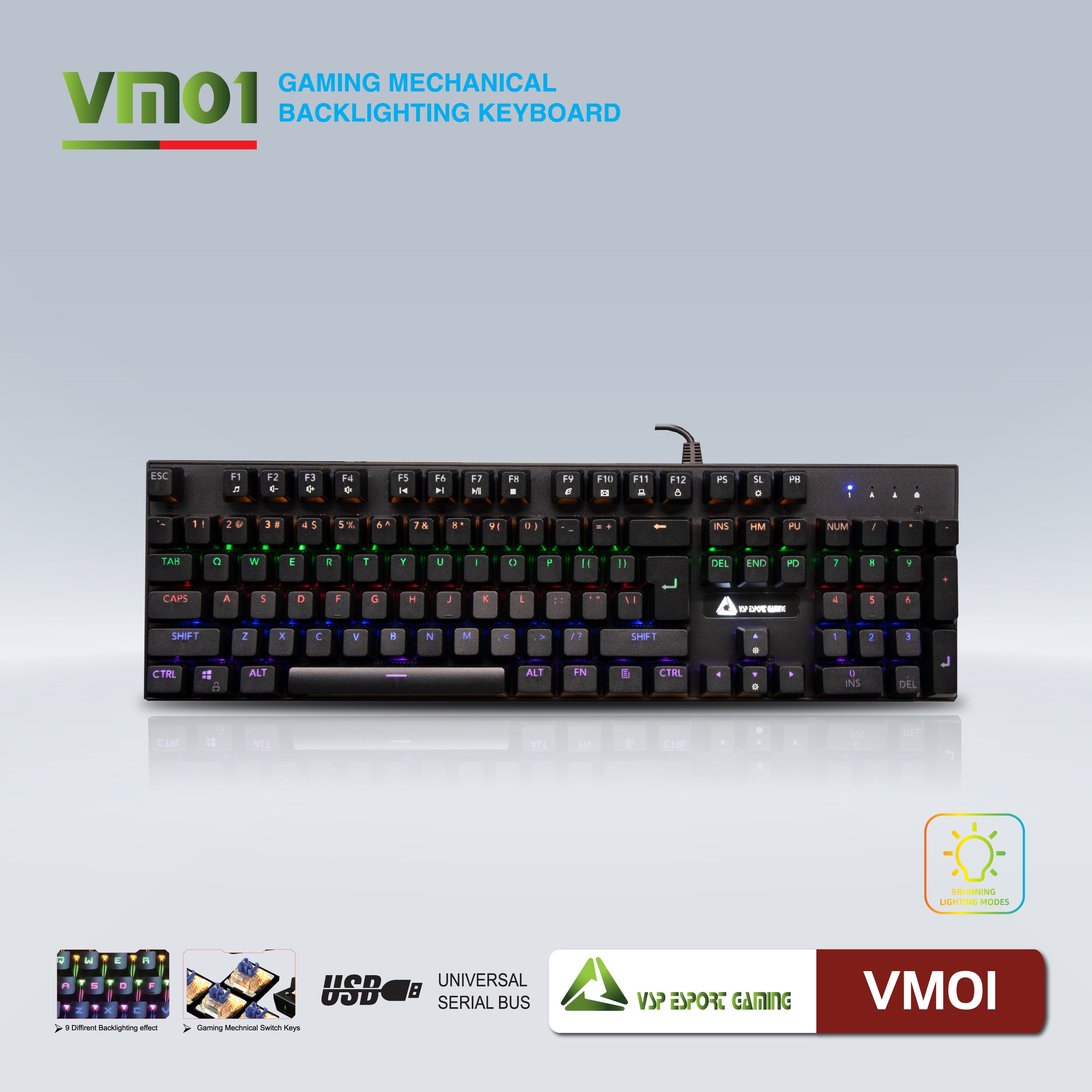 Bàn phím VSP eSport Gaming VM01 - JL - HÀNG CHÍNH HÃNG